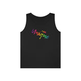 I AM Unique - Unisex Heavy Cotton Tank Top Front Print