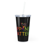 Happiness Matters Plastic Tumbler with Straw