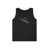 I AM Dedicated - Unisex Heavy Cotton Tank Top Front Print