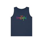 I AM Grateful - Unisex Heavy Cotton Tank Top Front Print