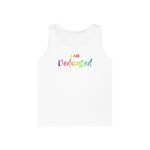 I AM Dedicated - Unisex Heavy Cotton Tank Top Front Print