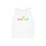 I AM Dedicated - Unisex Heavy Cotton Tank Top Front Print