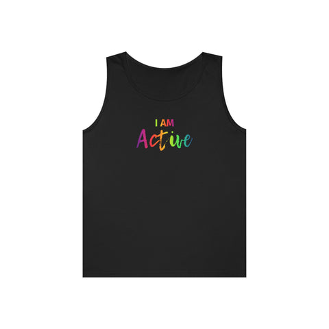 I AM Active - Unisex Heavy Cotton Tank Top Front Print