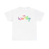 I AM Worthy - Unisex Heavy Cotton Tee - Front Print