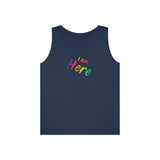 I AM Here - Unisex Heavy Cotton Tank Top Front Print