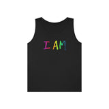 I AM - Unisex Heavy Cotton Tank Top Front Print