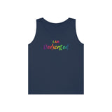 I AM Dedicated - Unisex Heavy Cotton Tank Top Front Print