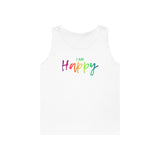 I AM Happy - Unisex Heavy Cotton Tank Top Front Print