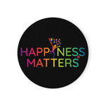 Happiness Matters Cork Back Coaster