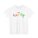 I AM Worthy - Unisex Heavy Cotton Tee - Front Print