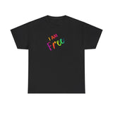 I AM Free - Unisex Heavy Cotton Tee - Front Print