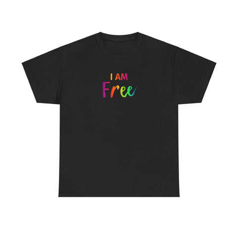 I AM Free - Unisex Heavy Cotton Tee - Front Print