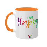 I AM Happy - Colorful Mugs, 11oz