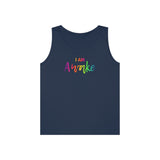 I AM Awake - Unisex Heavy Cotton Tank Top Front Print