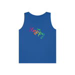 I AM Happy - Unisex Heavy Cotton Tank Top Front Print