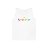 I AM Awesome - Unisex Heavy Cotton Tank Top Front Print