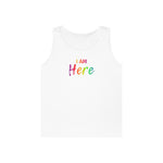 I AM Here - Unisex Heavy Cotton Tank Top Front Print