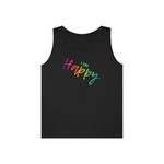 I AM Happy - Unisex Heavy Cotton Tank Top Front Print