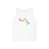 I AM Worthy - Unisex Heavy Cotton Tank Top Front Print