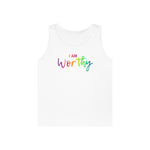 I AM Worthy - Unisex Heavy Cotton Tank Top Front Print