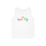 I AM Worthy - Unisex Heavy Cotton Tank Top Front Print