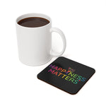 Happiness Matters Cork Back Coaster