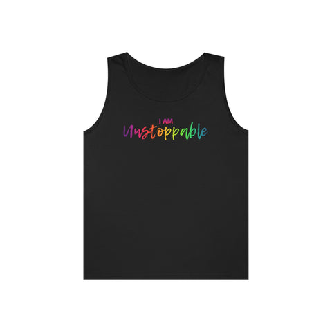 I AM Unstoppable - Unisex Heavy Cotton Tank Top Front Print