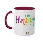 I AM Happy - Colorful Mugs, 11oz