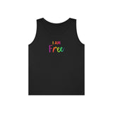 I AM Free - Unisex Heavy Cotton Tank Top Front Print