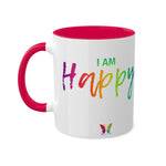 I AM Happy - Colorful Mugs, 11oz