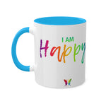 I AM Happy - Colorful Mugs, 11oz