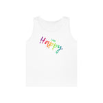 I AM Happy - Unisex Heavy Cotton Tank Top Front Print