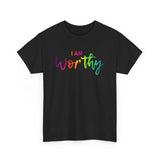 I AM Worthy - Unisex Heavy Cotton Tee - Front Print