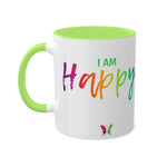 I AM Happy - Colorful Mugs, 11oz