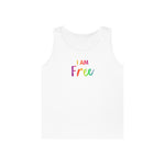 I AM Free - Unisex Heavy Cotton Tank Top Front Print