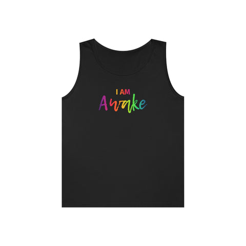 I AM Awake - Unisex Heavy Cotton Tank Top Front Print